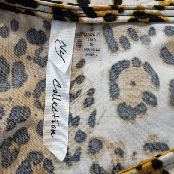 NY Collection Women's SS Cheetah Print Twist Blouse Sz S - Picture 7 of 9